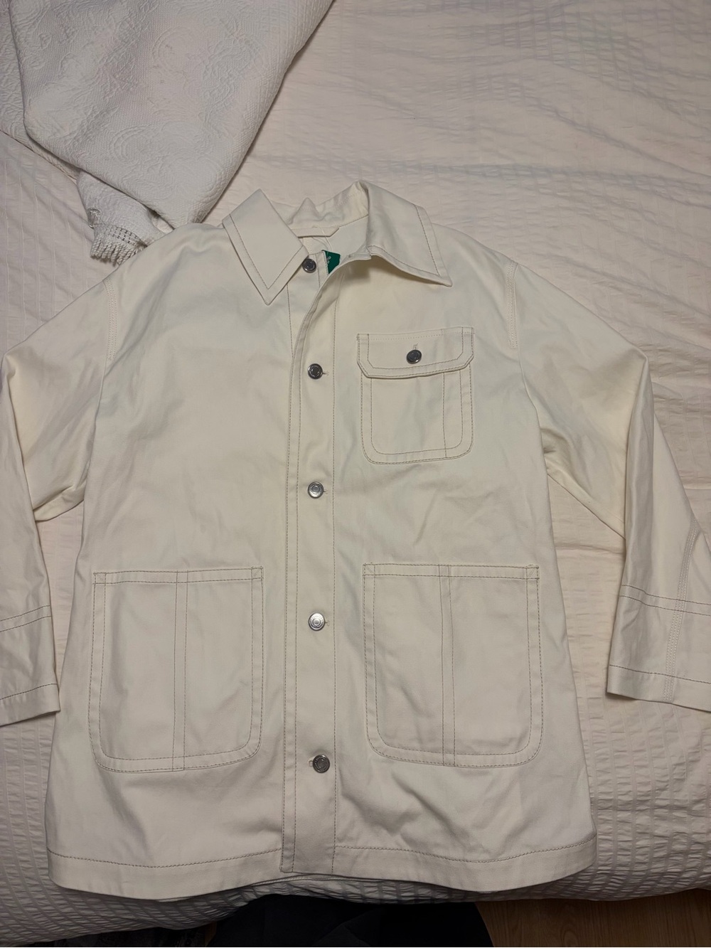 Women’s Ami alexandre Cream Workwear Button-Up Shirt Jacket